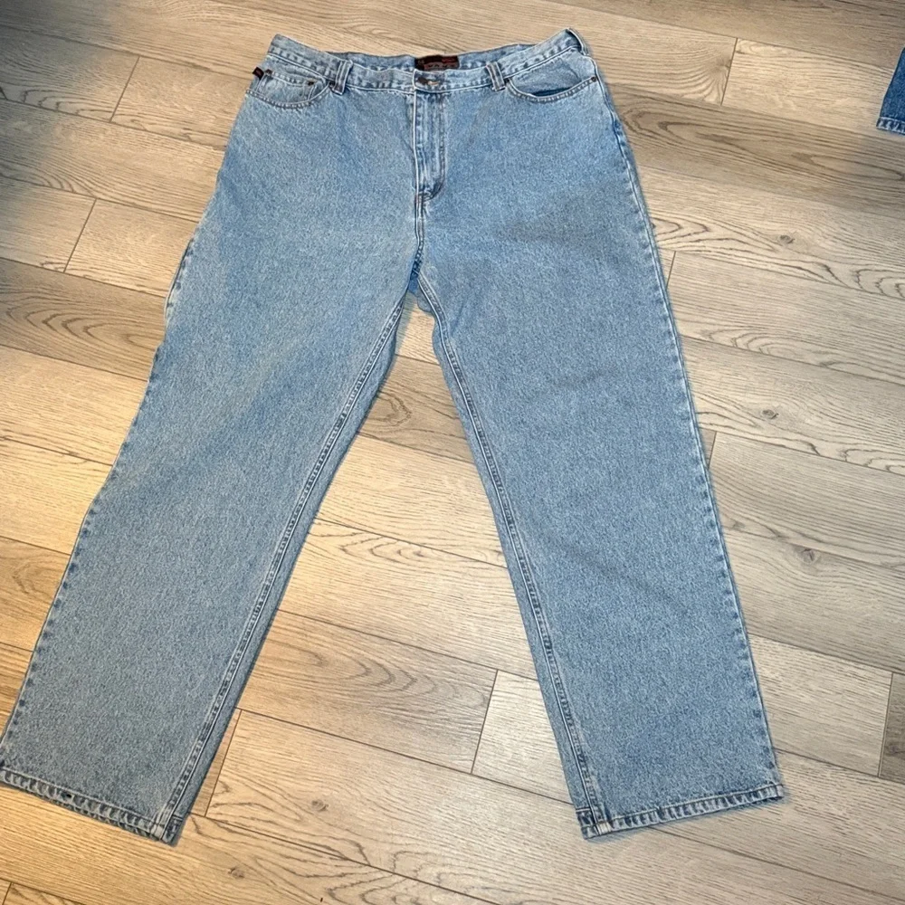 Vintage Vans Men's 38x33 Baggy Wide Leg Denim Blue Jeans 90s Skater
